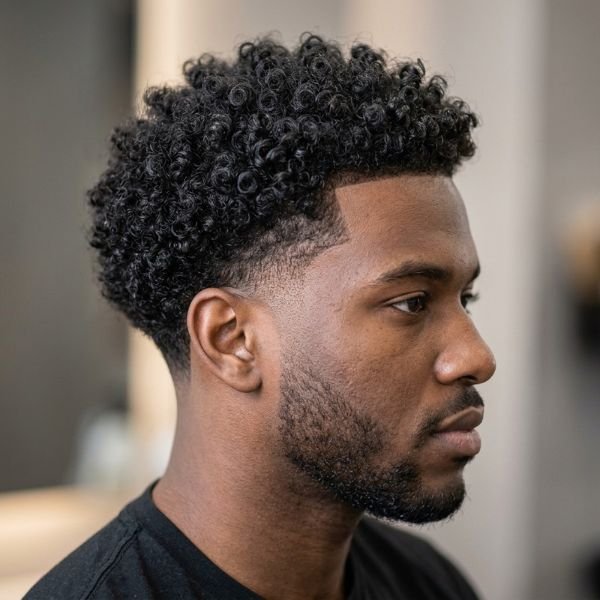 Low Taper Fade for Curly Hair_