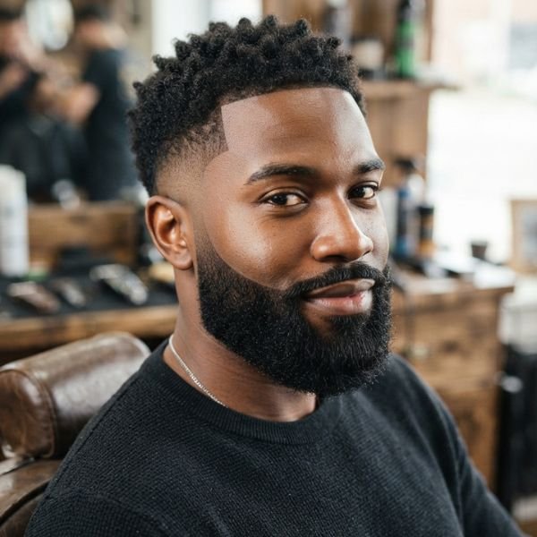 Low Taper Fade with Thick Beard