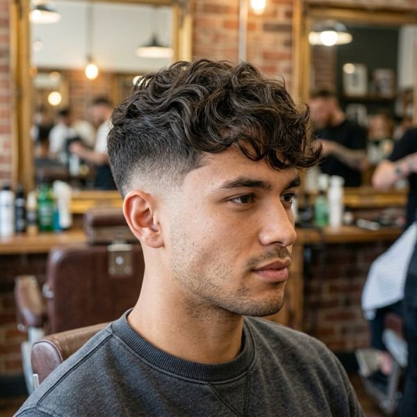 Middle Part Wavy Low Taper Fade