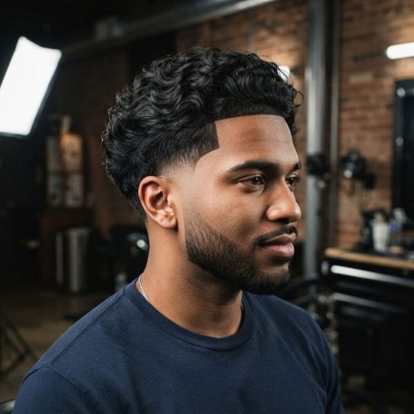 Thick Wavy Low Taper Fade