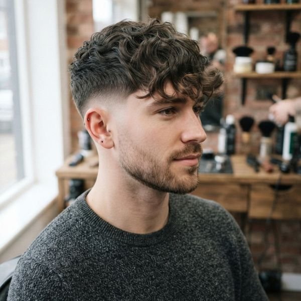 Wavy Fringe Low Taper Fade