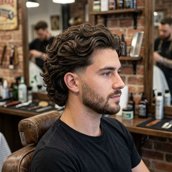 Wavy Fringe Low Taper Fade