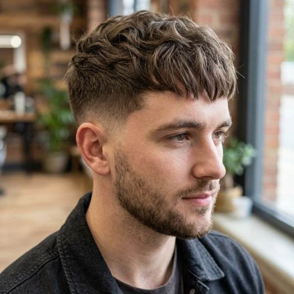 French Crop Low Taper Wavy Hair