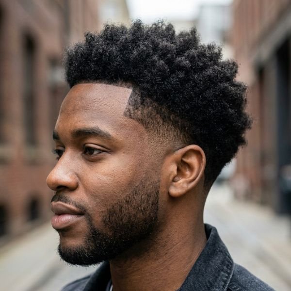Low Fade with Afro