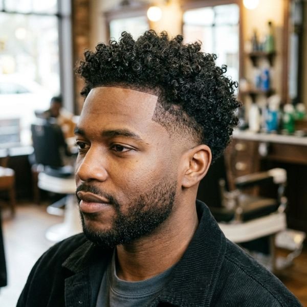 Low Fade with Curls