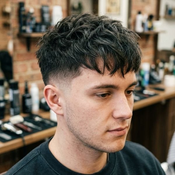 Messy French Crop Low Taper Fade