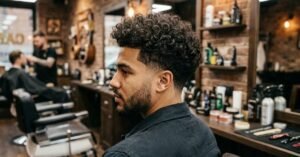 mid taper fade curly hair (2)